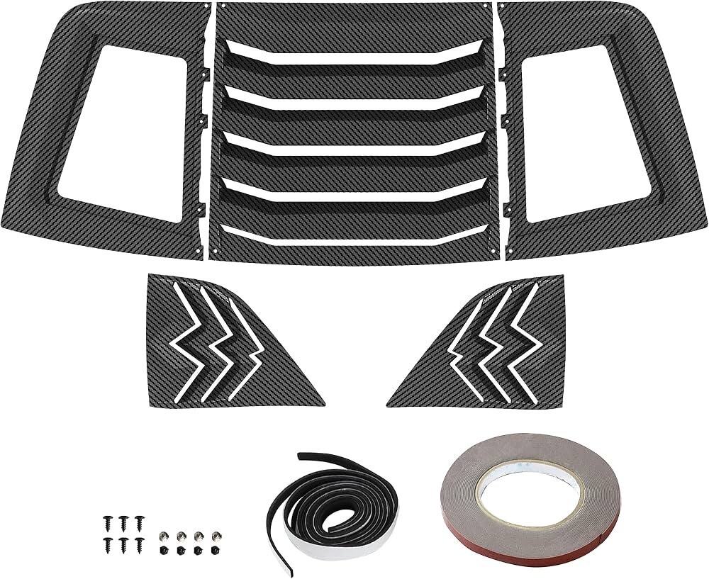 Dodge Challenger Rear & Side Window Louvers Set (2008–2022) – Carbon Fiber Style